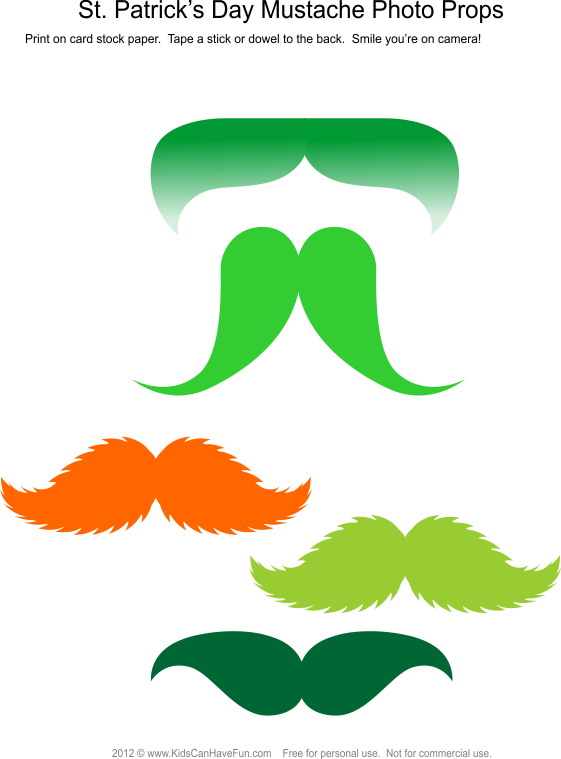 Patrick's Day Mustache Photo Booth Props - St Patrick's Day Photo Booth (561x759)