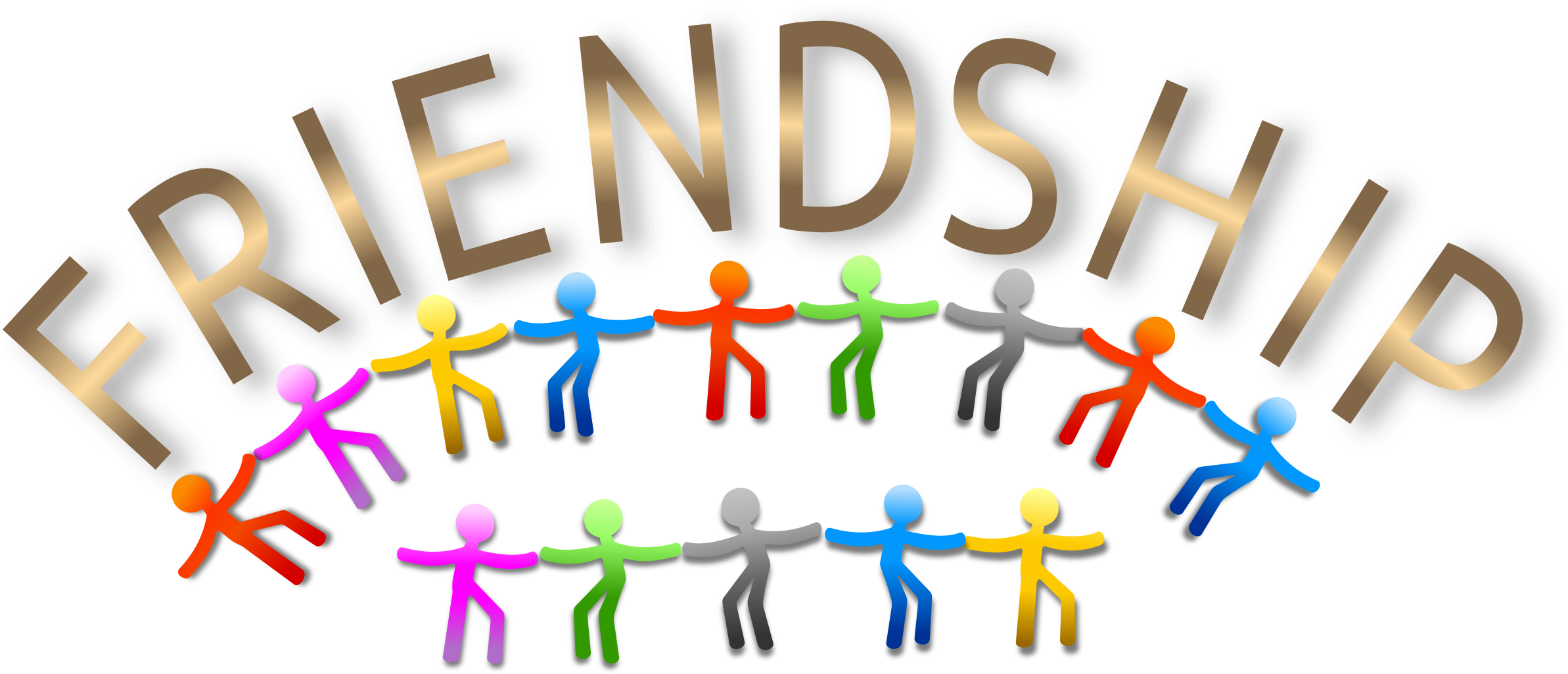 Big Image - Friendship Clipart (2400x1027)