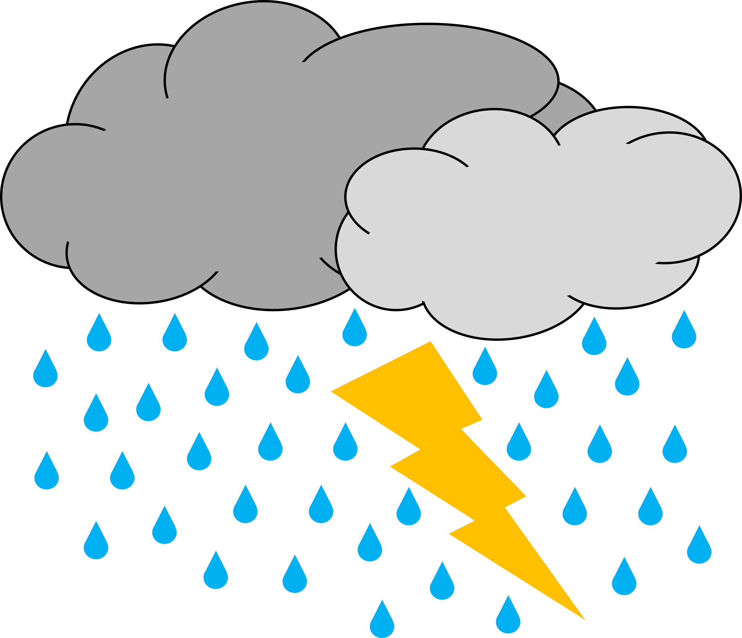 Thunderstorm Png Clipart - Thunderstorm Clipart (2400x2063)