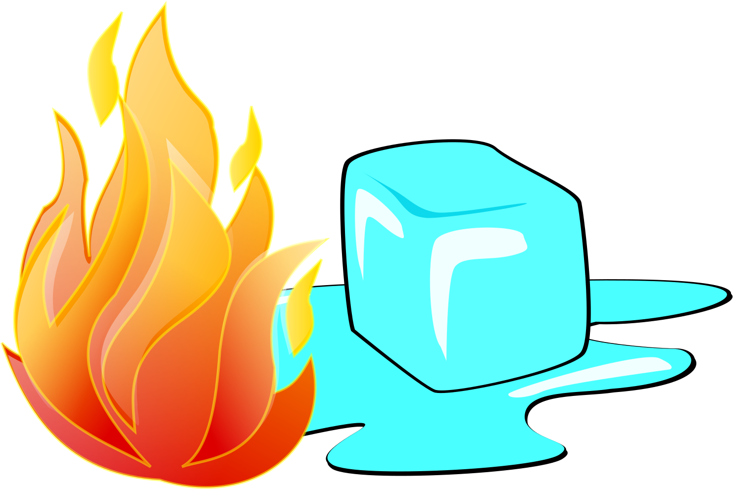 Fire And Ice - Melting Ice Cube Shower Curtain (2400x1400)