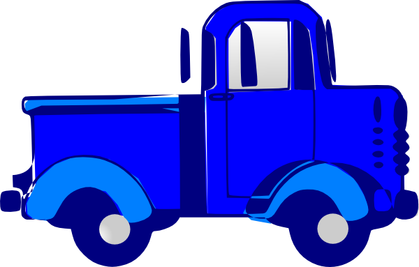 Blue Truck Clipart - Blue Truck Clip Art (600x383)