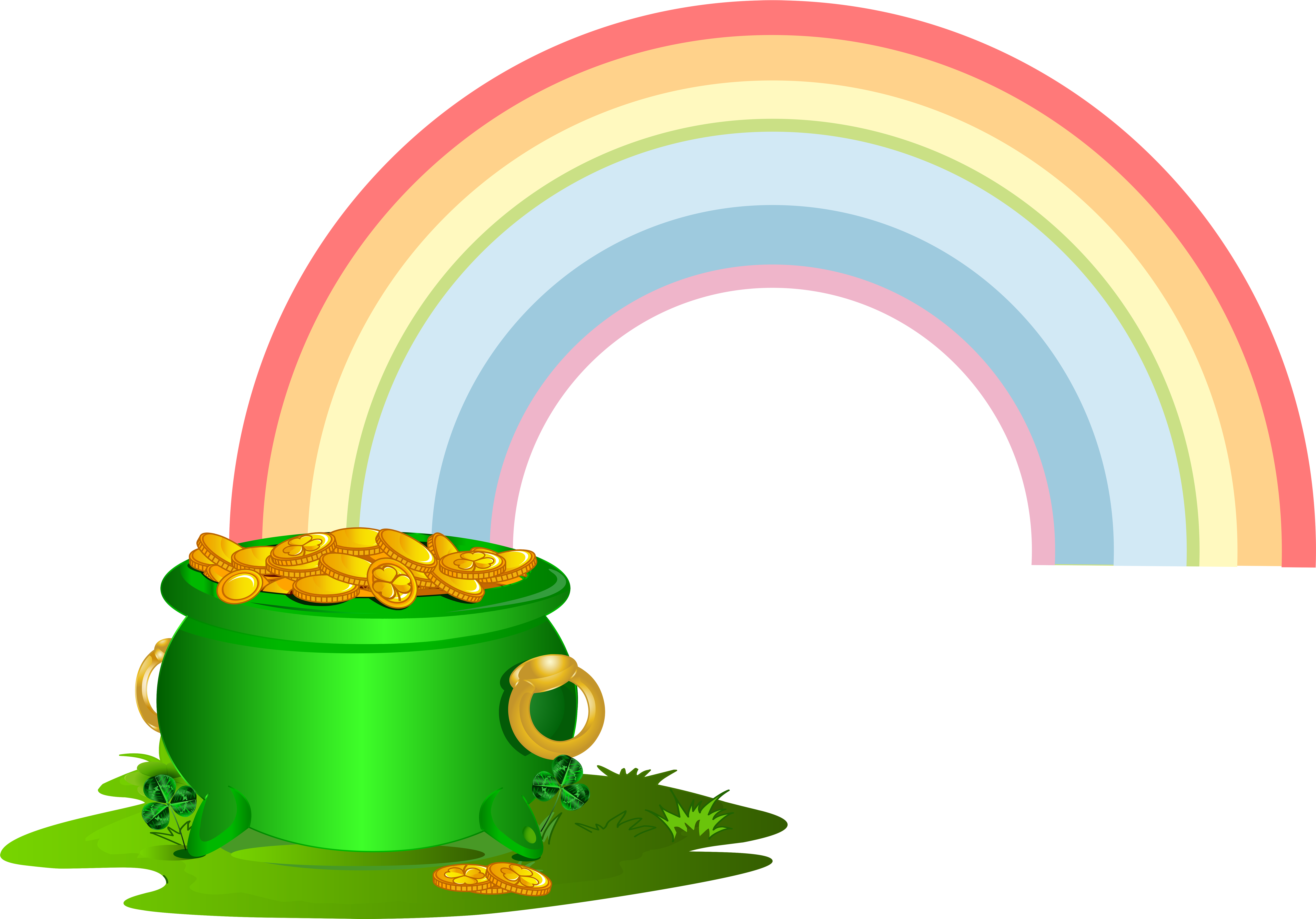 0, - Rainbow Pot Of Gold Png (8000x5587)