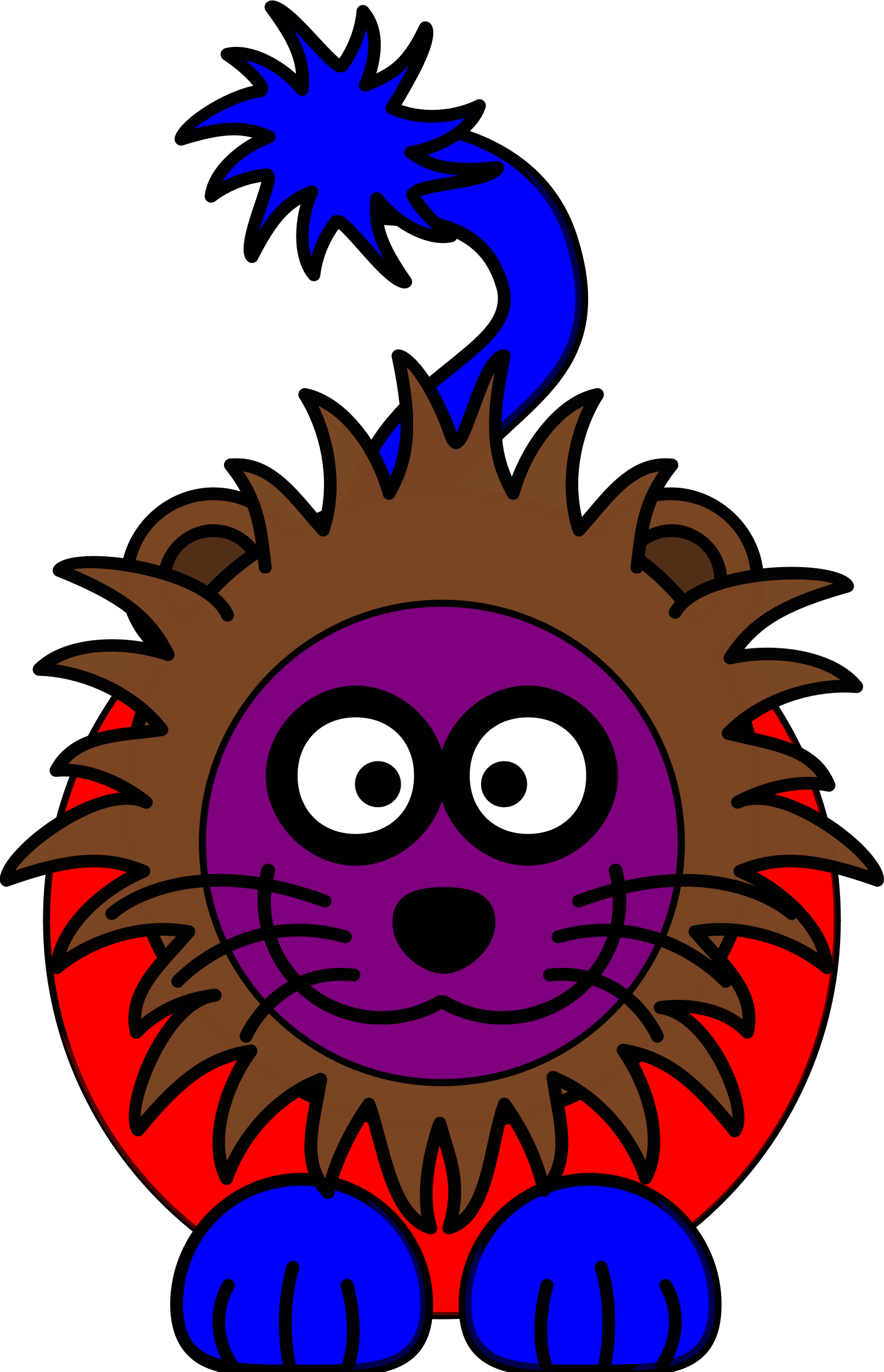 Purple Clipart Lion - Cartoon Lion (1547x2400)
