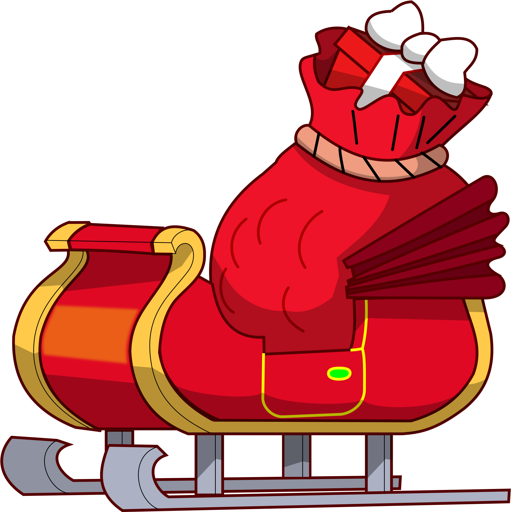 Big Image - Sleigh Of Santa Claus Round Ornament (2400x2400)