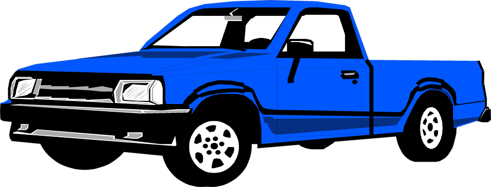 Blue Truck Clipart Kid - Pick Up Truck Stock (958x365)