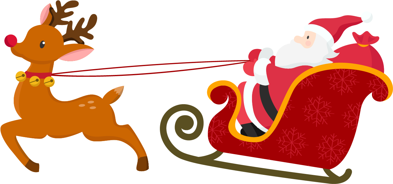 Santa Claus Clipart Png Image 03 1 - Santa Claus With Deer Png (1355x665)