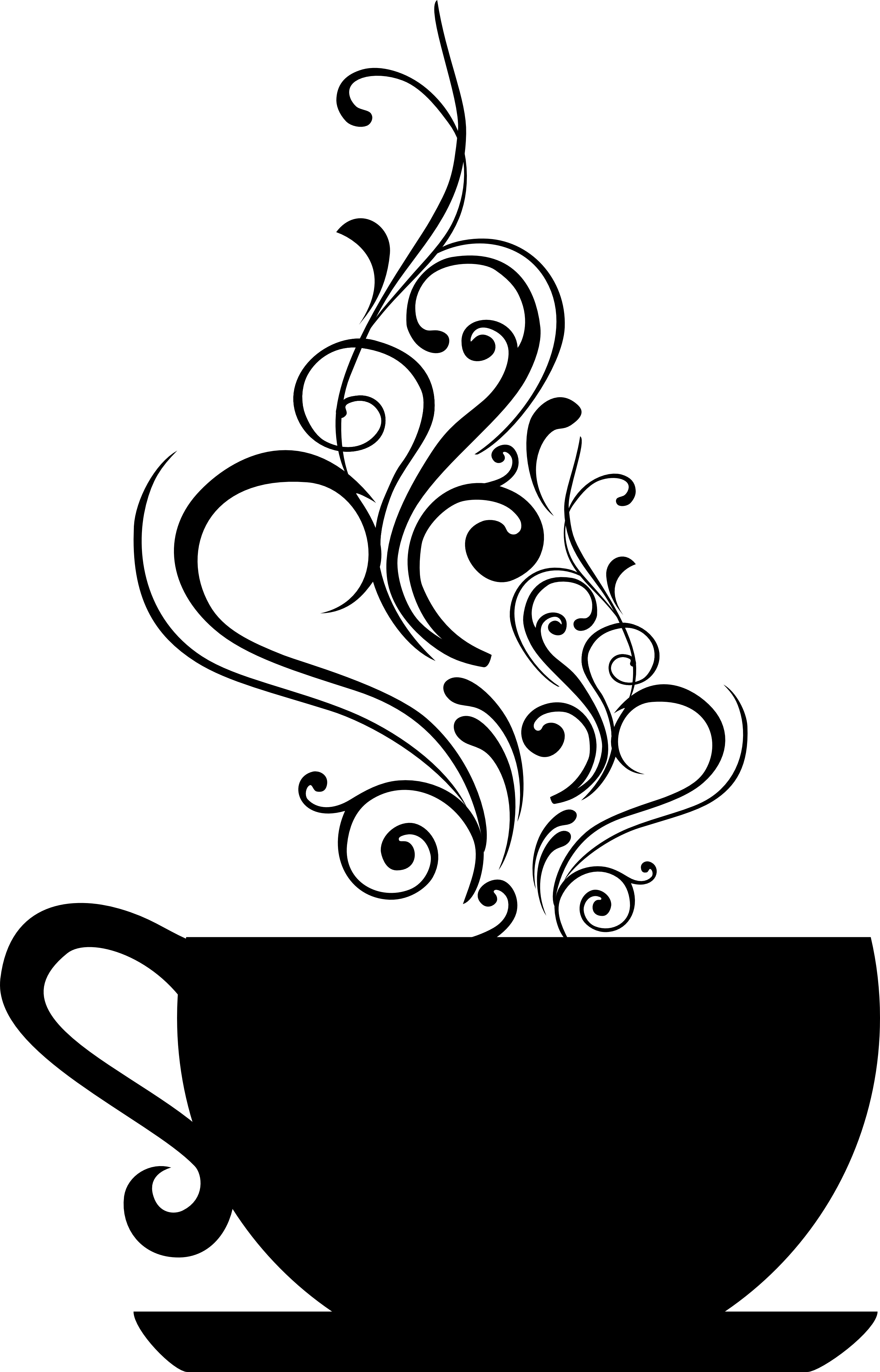 Tea Cup Clipart Transparent - Black Tea Cup Clip Art (2833x4418)