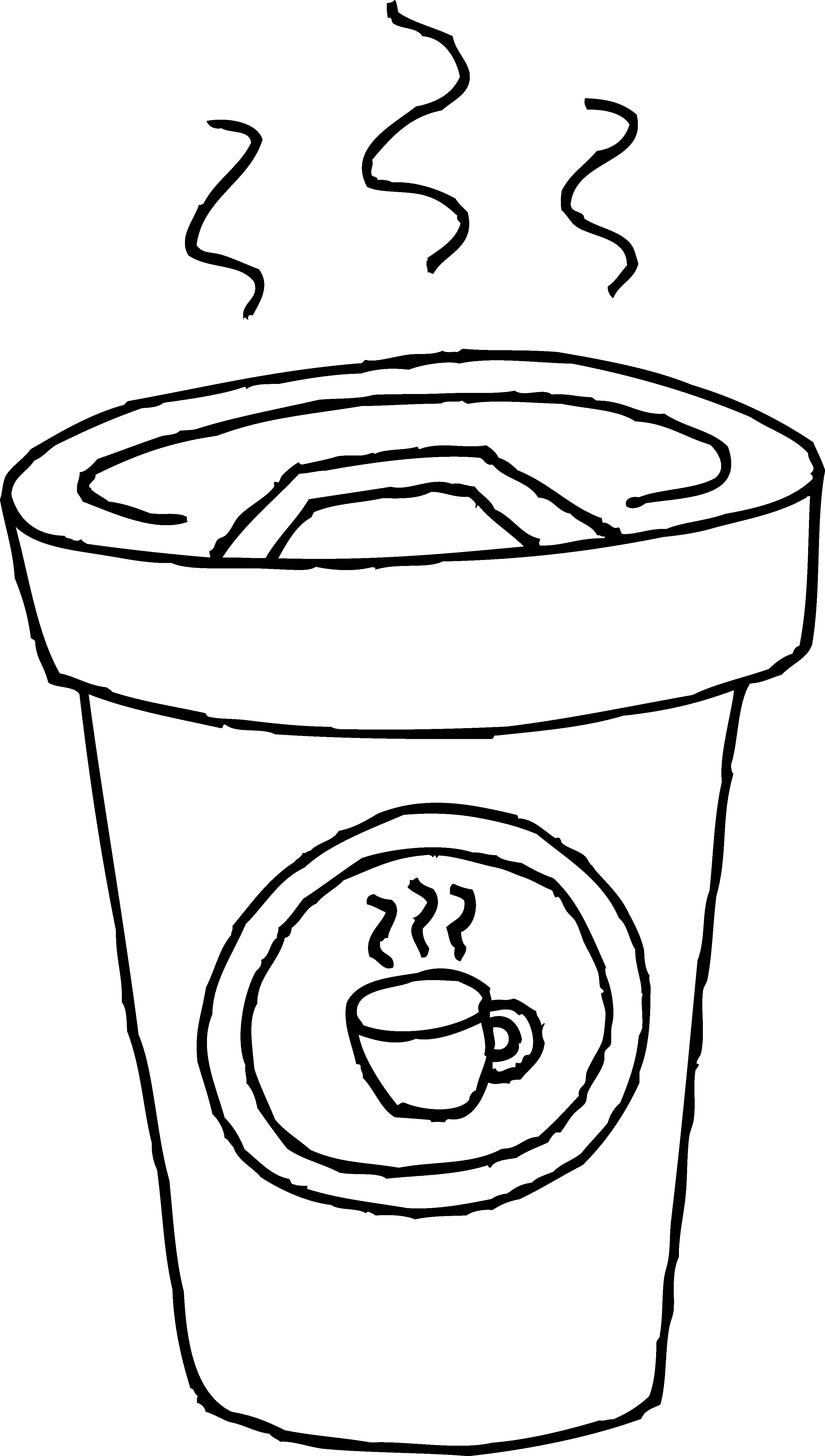 Drawn Mug Coloring Pages - Coffee Cup Clip Art (3033x5351)