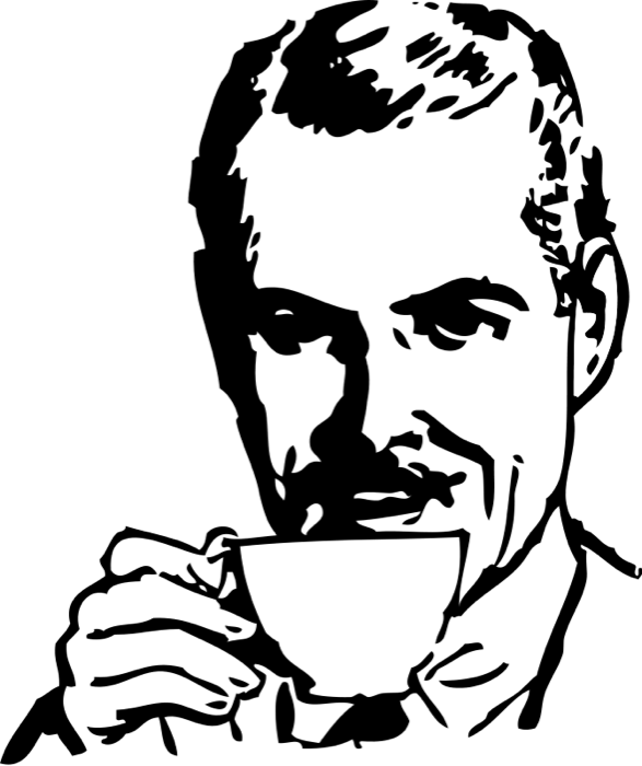 Man Drinking Coffee - Happy New Year Meme 2018 (587x700)