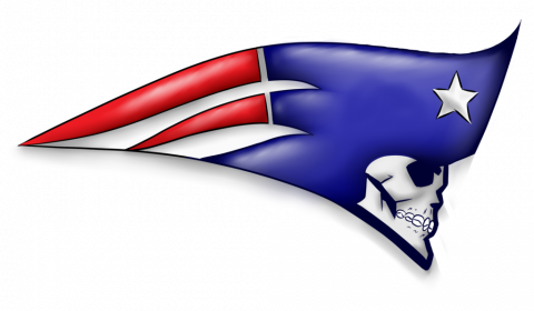 New England Patriots Clipart - New England Patriots Skull Logo (480x280)