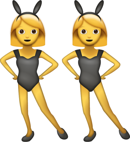 Download Women With Bunny Ears Iphone Emoji Icon In - Women With Bunny Ears Emoji (438x480)