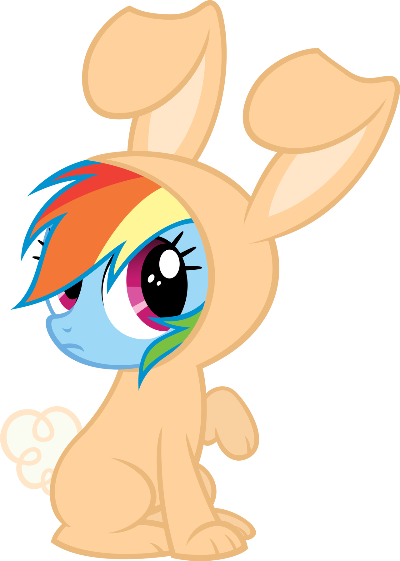 Rainbow Bunny By Moongazeponies - My Little Pony Rabbit (1280x1795)