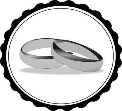 Wedding Ring Clipart - Black And White Ring (400x367)