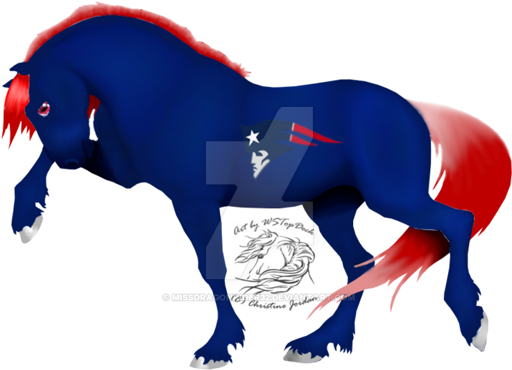 Patriots Football Horse By Missdragonrider32 - Free Horse Lineart (800x606)