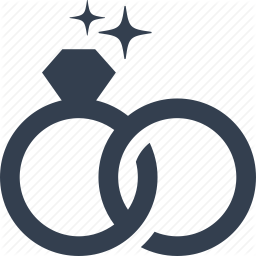 Wedding Rings Couple - Engagement Icons (512x512)