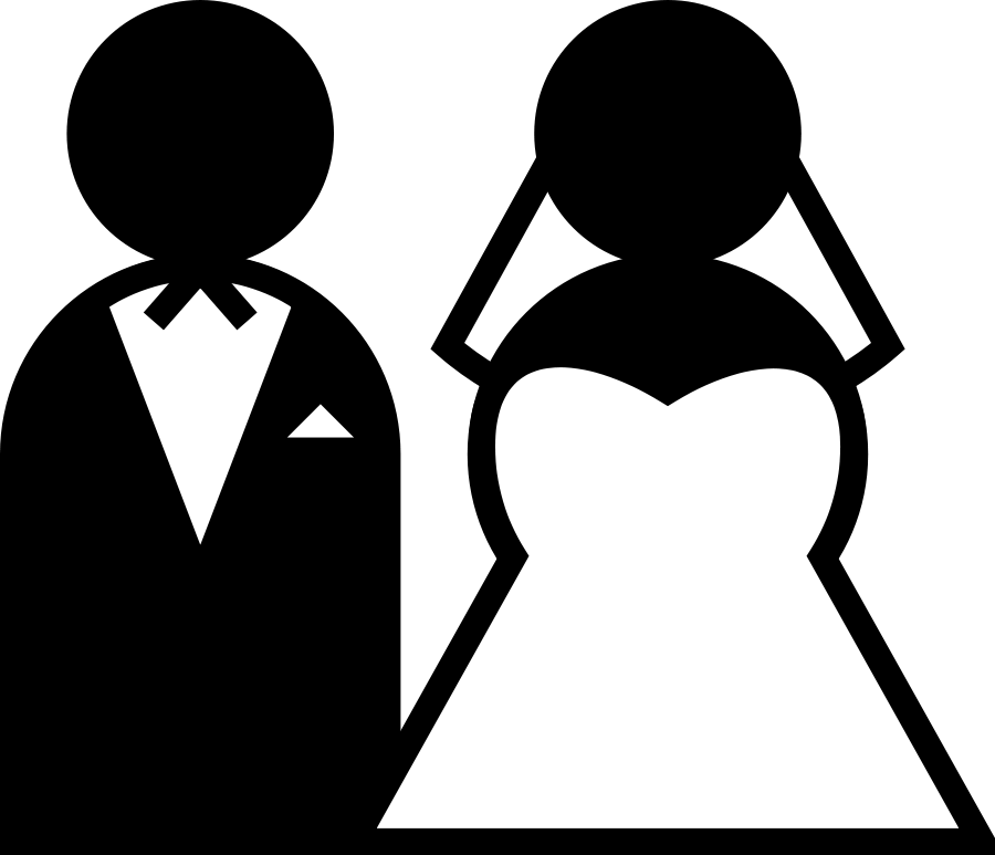 Wedding Rings Clipart, Vector Clip Art Online, Royalty - Bride And Groom Cartoon (900x773)