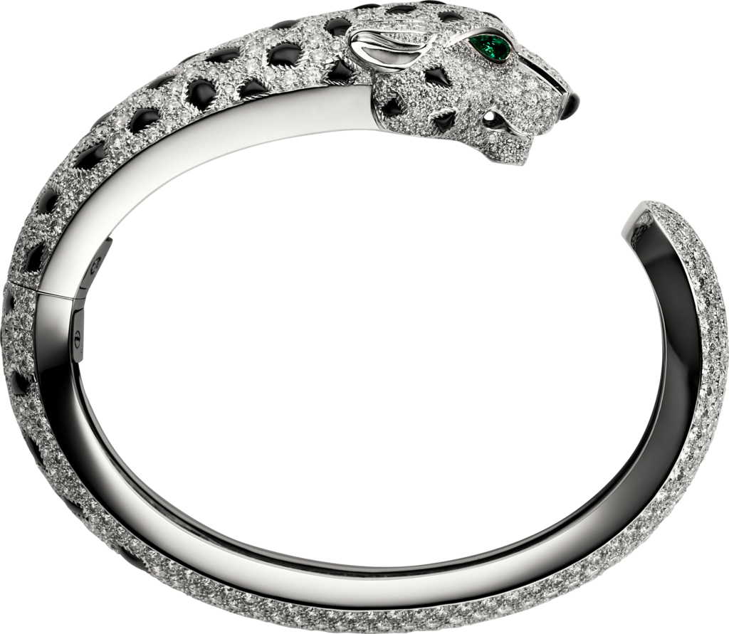 Panthère De Cartier Braceletplatinum, Emeralds, Onyx, - Cartier Onix Panthere Bracelet (1024x891)