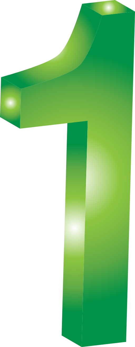 Royalty Free Public Domain Clipart - Green Number 1 Clip Art (512x1312)