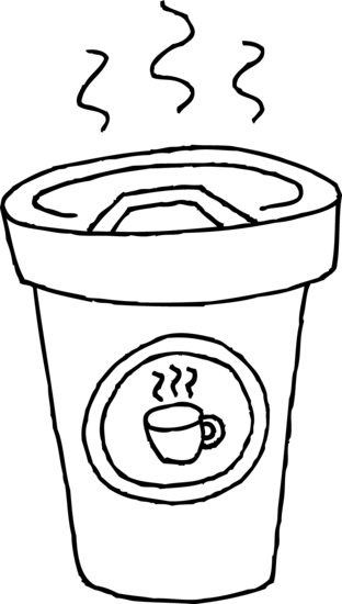 Cup Of Coffee Coloring Page - Coffee Cup Clip Art (312x550)