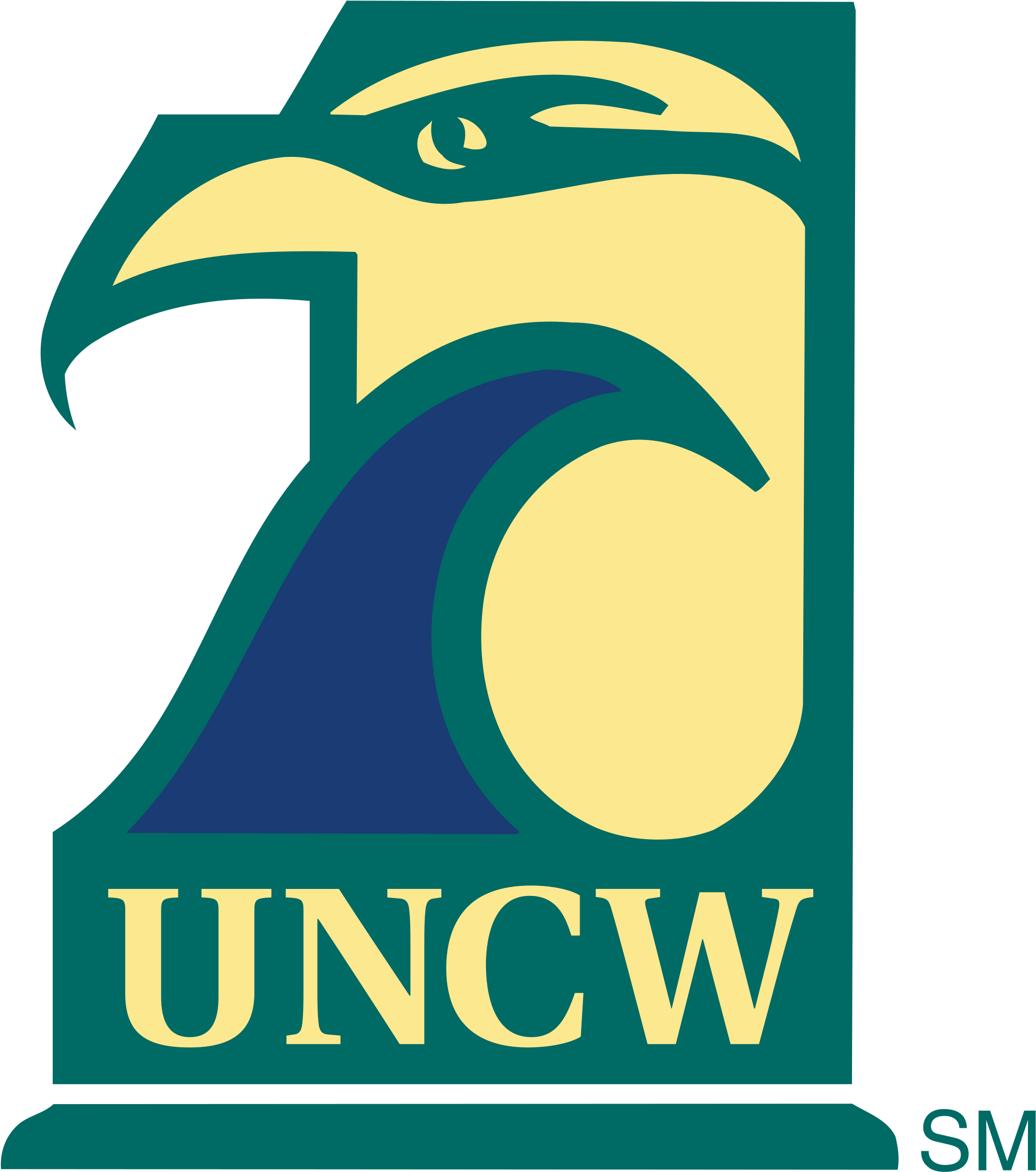 Uncw Seahawks Logo Black And White - Unc Wilmington Seahawks (2400x2400)