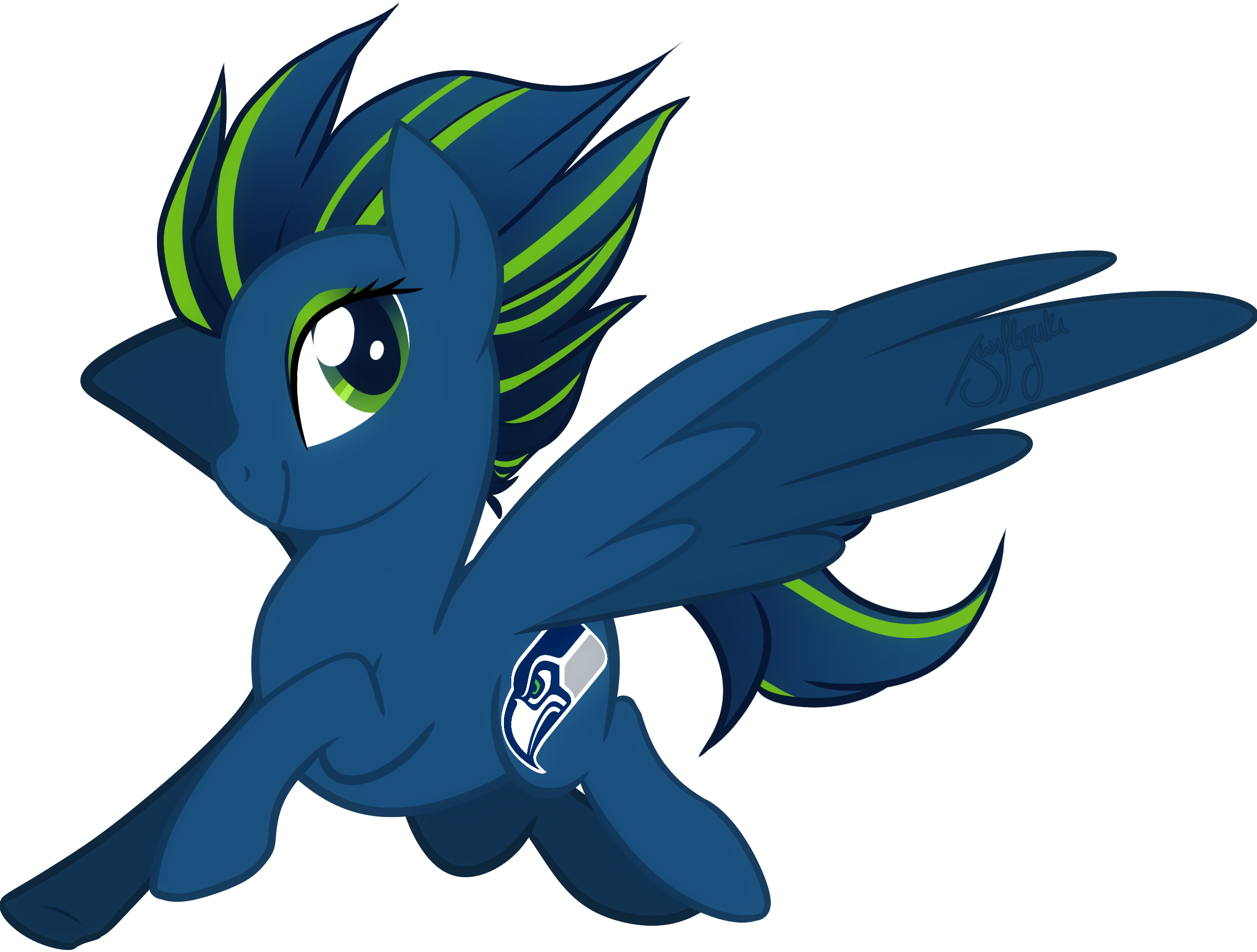 Seahawks Pony - Cartoon (2402x1820)