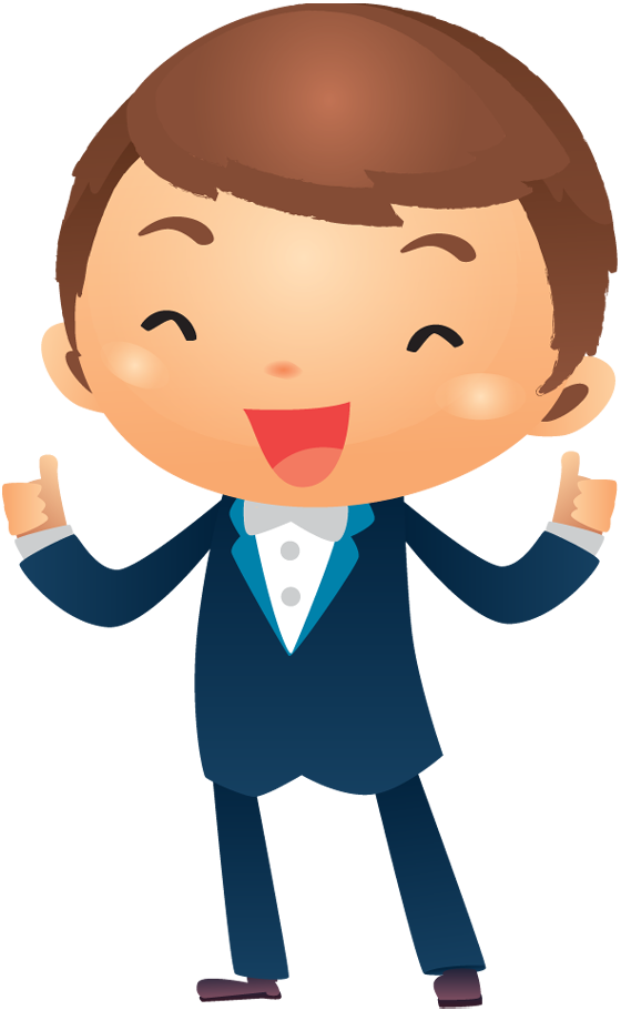 Success Clipart Successful Boy - Businessman Thumbs Up Cartoon (560x910)