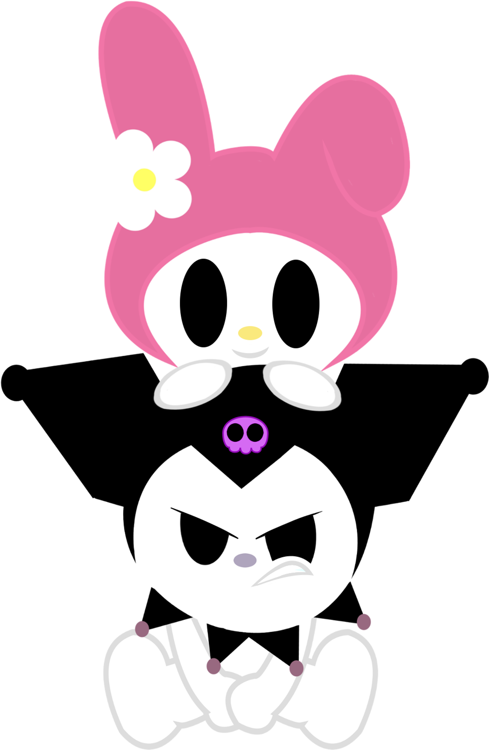 Melody And Kuromi By Kuren247 - Cartoon (2200x2549)