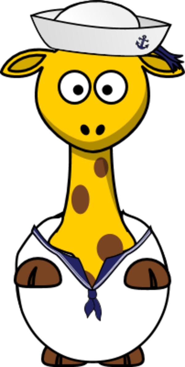 Sailor Clipart Us Navy - Cartoon Giraffe (600x1188)