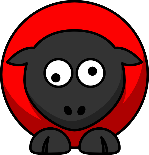Red On Red On Black Googly Eyes Clip Art At Clker - Desenho Gnu (576x600)