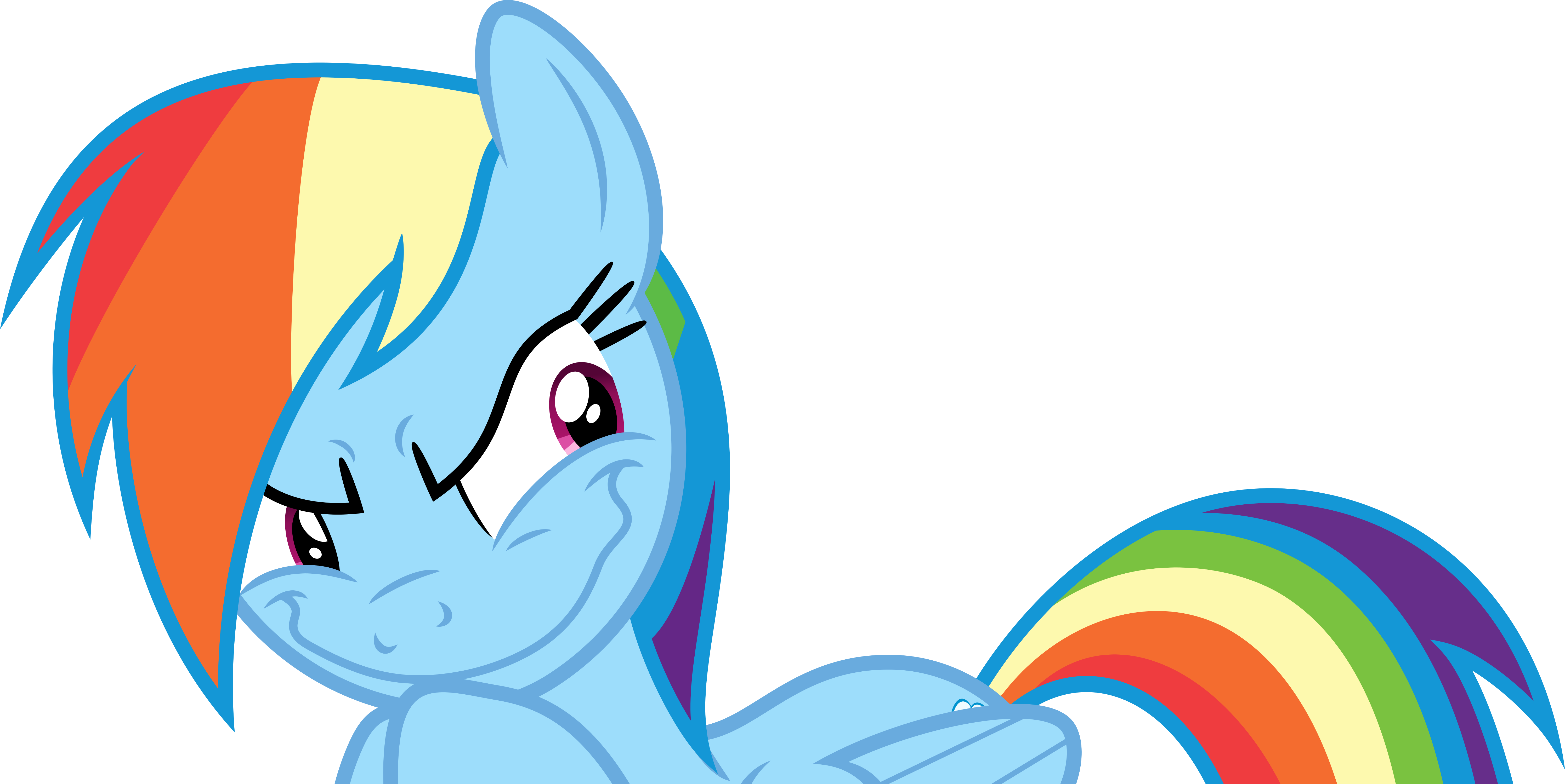 Dashiesparkle Vector - Rainbow Dash Smile Gif (5984x3000)