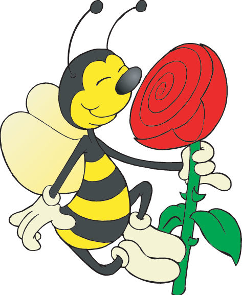 Sid The Science Kid Has A Game About Senses For You - Happy Bee Sniffing Rose.png Shower Curtain (473x577)