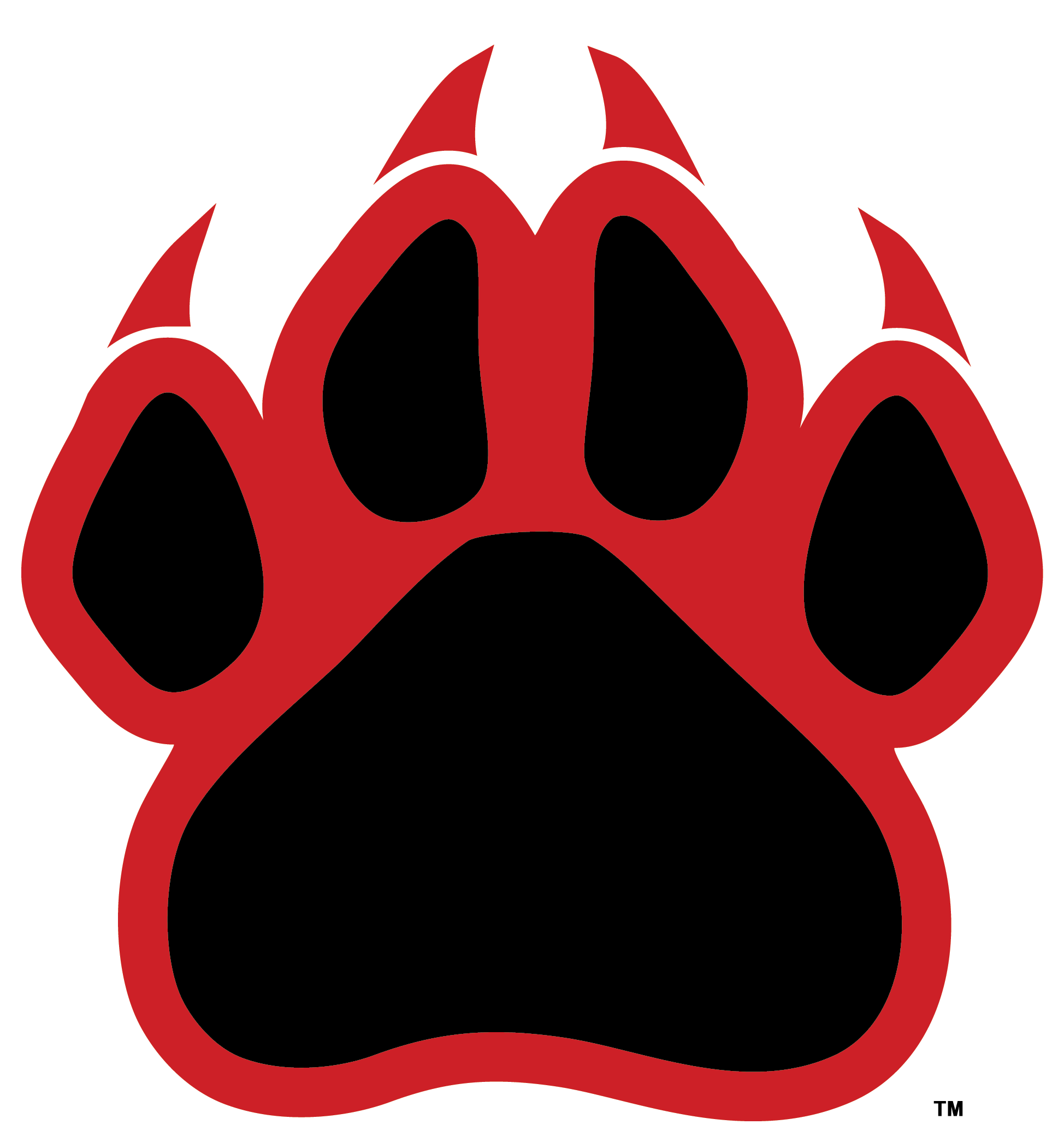 Red Wolf Paw Print - Red And Black Panthers (2452x2550)