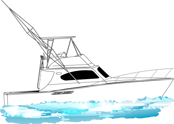 Boat On The Water .png (605x431)