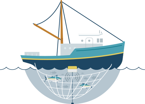 Purse Seine Fishing On Fad - Boat (474x341)