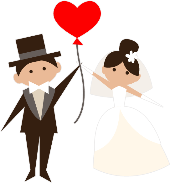Animated Brides Grooms Wedding Party Stickers Messages - Bride And Groom Icon Png (618x618)
