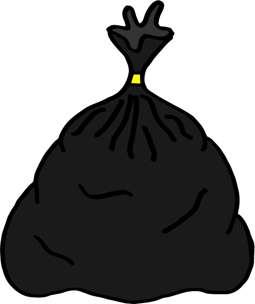 Trash Bags Needed - Garbage Bag Cartoon Png (497x592)