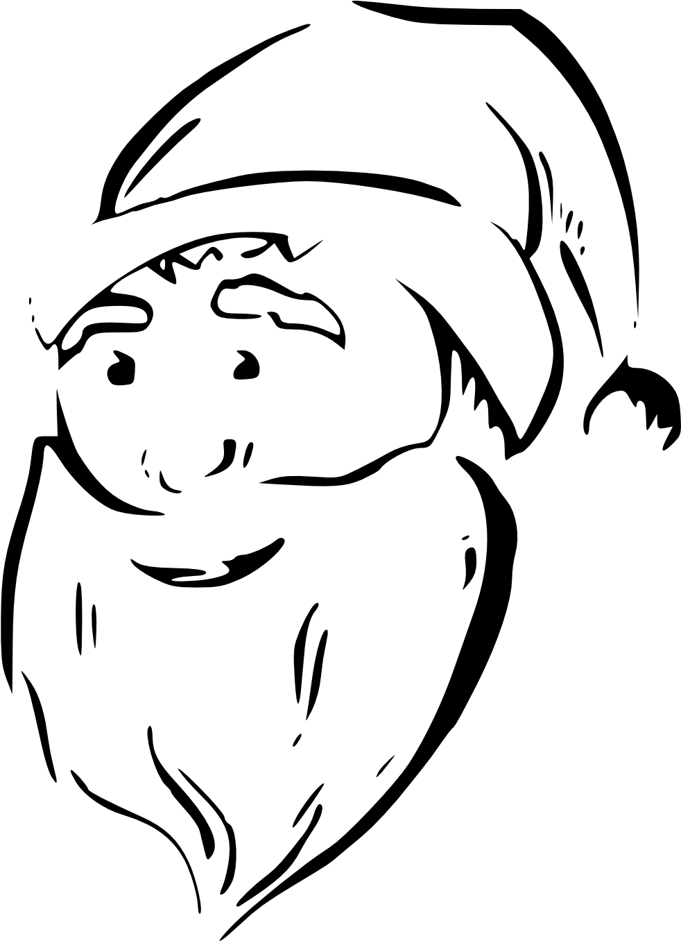 Zeimusu Santa Face Black White Line Art Tattoo Tatoo - Christmas Thatoo Santa Png (1979x2685)
