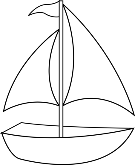 Colorable Sailboat Line Art - Boat Clipart Black And White (452x550)