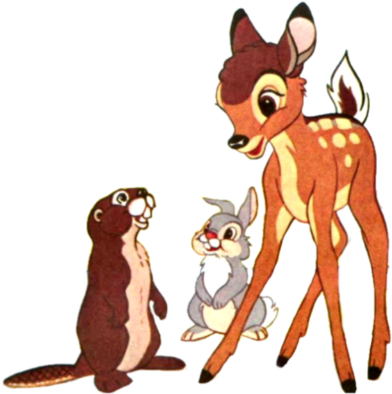 Bambi Et Raton Laveur Ded - Cartoon (640x587)