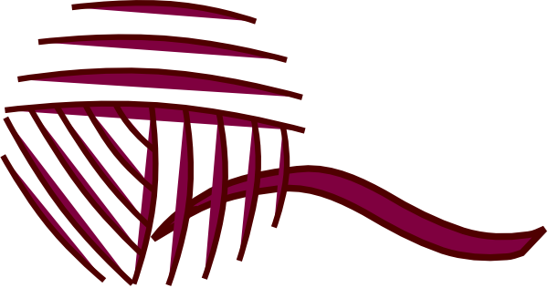 Burgandy Yarn Ball Clip Art - Png Ball Of Yarn (600x316)