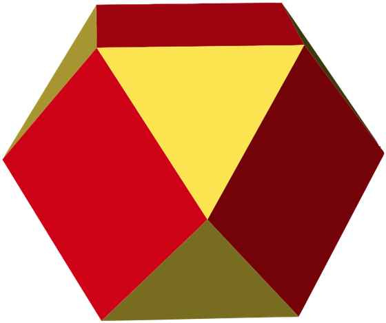 Each Of The 12 Solid Angles Consists Of Four Plane - Transparent Polyhedron (602x523)