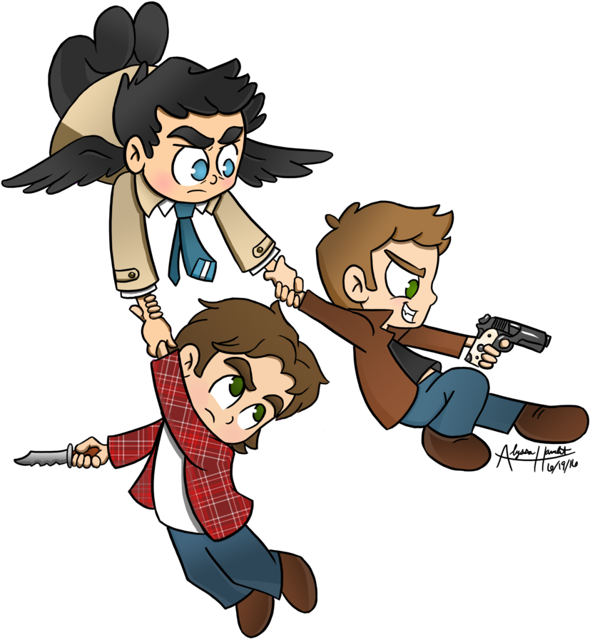 Supernatural Chibis For Neverjay By Phantomphoenix4 - Supernatural Png (836x955)