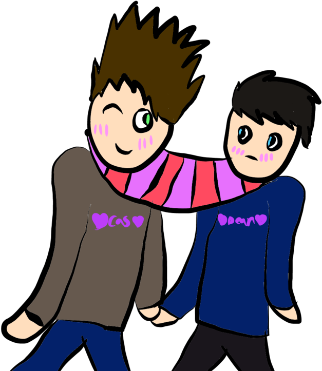 Dean X Castiel [supernatural] By Fluttershy175 - Cartoon (1024x768)