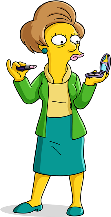 Swsb Character Fact Krabappel Xpng With Homer Simpson - Edna Krabappel (550x960)