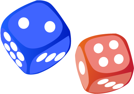 If You Compare The Two Sums You Will See That The Difference - Red And Blue Dice (522x357)