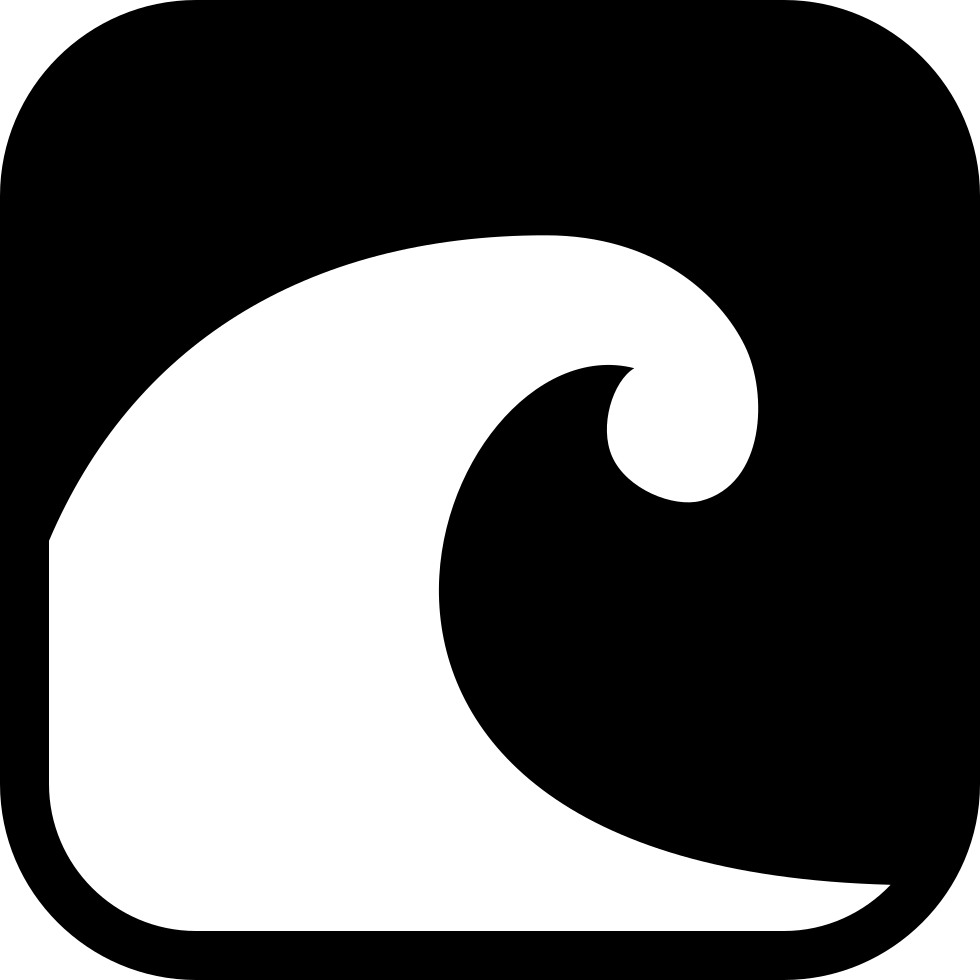 Tsunami Huge Ocean Wave In A Rounded Square Comments - Wave Icon White Png (980x980)