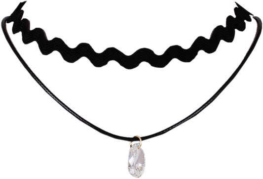 Unique Rhinestone Wave Layered Choker - Choker Necklace Png (558x744)