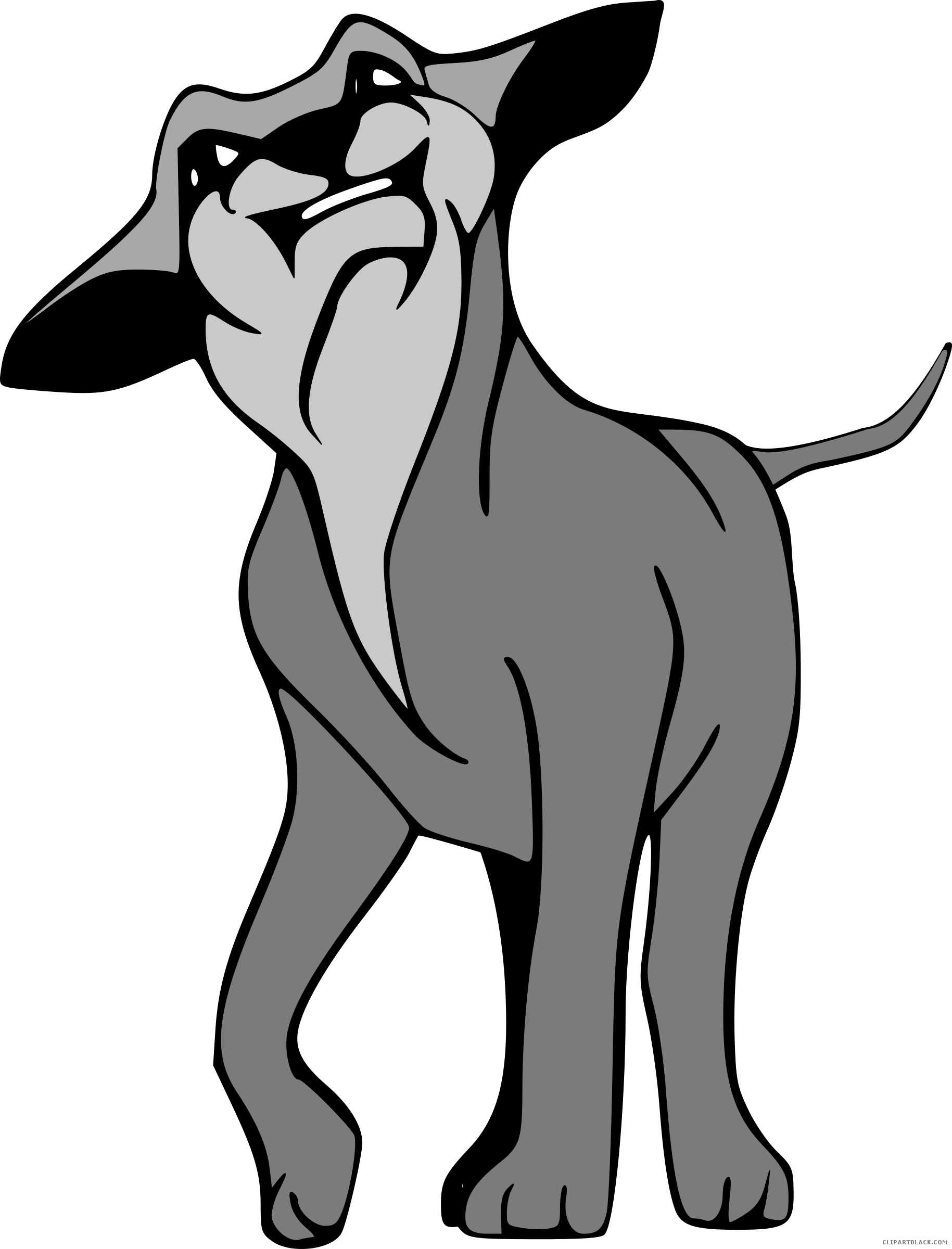 Angry Dog Animal Free Black White Clipart Images Clipartblack - Angry Dog (1829x2400)