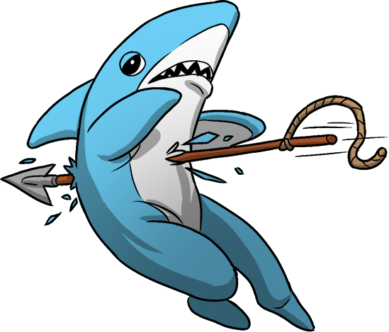 Left Shark Struck By A Harpoon - Yogscast Ttt Lewis Fanart (549x469)