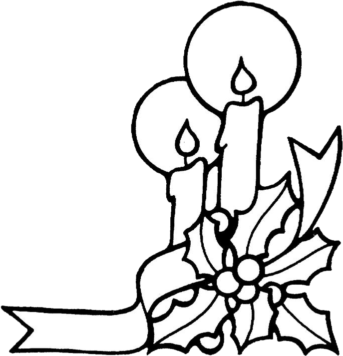 Christmas Candles Coloring Pages 2 - Coloring Book (693x720)